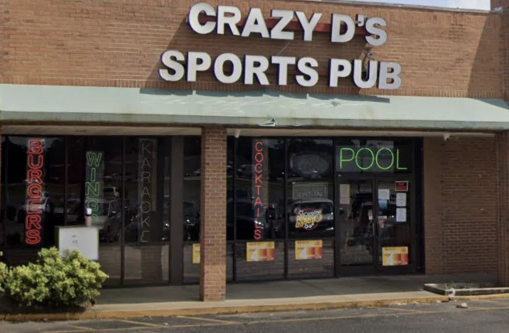 Exterior view of Crazy D's Sports Pub on Cliffdale Road in Fayetteville, North Carolina.